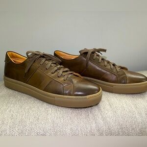 GREATS Brooklyn Royale Leather Low Top Sneaker - Olive/Khaki Men 11/ EU 44